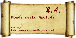 Mosánszky Apolló névjegykártya